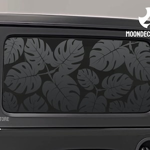 Fits 2018-2025 Jeep Wrangler 2 Door Hard Top JL Quarter Window Monstera Leaves Decal Sticker