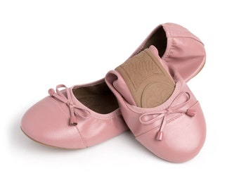 Blush Foldable Ballet Flats, Bridesmaid Travel Shoes