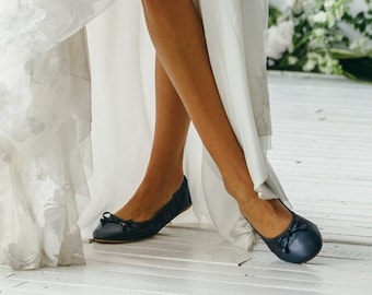 Etwas Blaue Talaria Wohnungen Premium faltbare Ballerinas, Marine Hochzeit Ballerinas, Brautschuhe, faltbare Wohnungen Hochzeit, Cinderollies Wohnungen