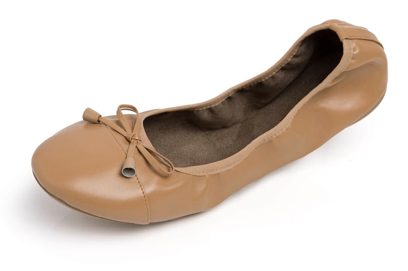 Talaria Flats Caramel Luxury Foldable Ballet Flats,Wedding Ballet Flats,Ballet Flats for Work,Foldable Flats for Travel,Cinderollies,Flats image 4