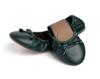 Talaria Flats Evergreen Ballerines Pliables de Luxe, Ballerines de Mariage, Ballerines pour le Travail, Appartements Pliables pour Voyage, Cinderollies, Appartements