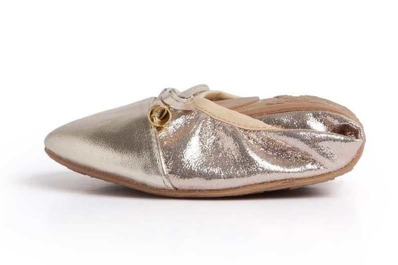 Talaria Flats Champagne Gold Premium Foldable Ballet Flats,Wedding Ballet Flats,Ballet Flats for Work,Foldable Flats for Travel,Cinderollies image 5