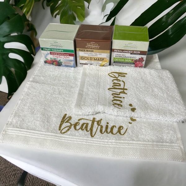 Face care box, masks, personalized face towel