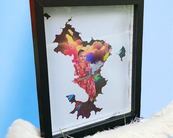 Mayotte map with led photo, personalized gift