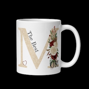 "Schöne Blumen ""MOM"" Kaffeetasse Glücklicher Muttertag Kaffee, Tee, Kakaotasse Mutter Geburtstagsgeschenk Liebe für Mama."