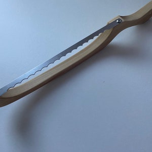 Free shipping Wood Bread Bow Knife Sourdough cutter Bagel cutter Gift for her Kitchen tool Bread cutter Baguette cutter image 4