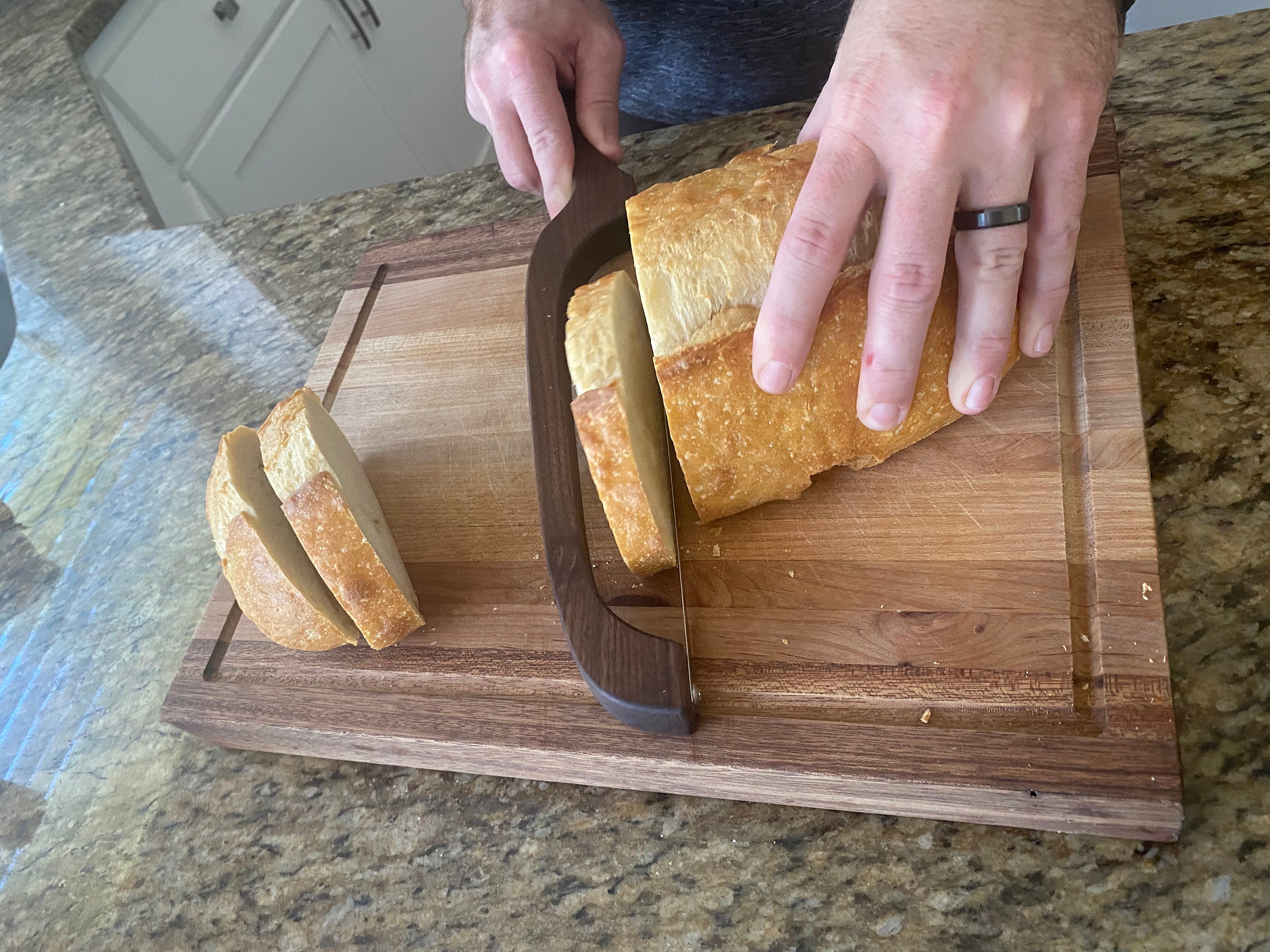 Sourdough Bread Bow Knife for Homemade Bread Cutter - Serrated Bread Saw Slicer Wooden Knife - Baguette Cutter - Hand Crank Bread Slicer - Texas