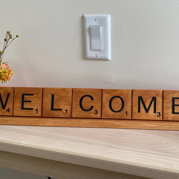 Personalized scrabble letter decoration | Name Decoration | Gratitude & Inspirational quote decoration | Free shipping | Desk deco | Kitchen