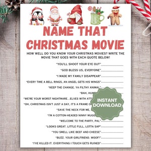 Christmas Movie Game | Christmas Party Game | Name That Christmas Movie | Printable Christmas Game | Holiday Games | Christmas Movie Trivia