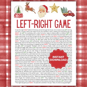 Christmas Left-Right | Christmas Party Games | Christmas Left Right Story Game | Printable Christmas Game | Christmas Pass the Present Game