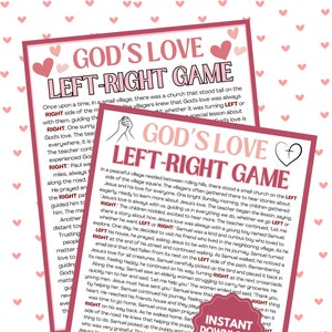 God&#39;s Love Left Right Game - Bundle l Sunday School Games l Left-Right Bible Games l Bible Study Games l Youth Group Games l Church Games