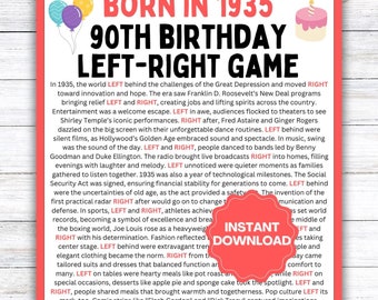 Spel 90e verjaardag | Geboren in 1935 Games |  Links-Rechts Verjaardagsspel | 90e verjaardag links-rechts | Geef het cadeau cadeau | Geboren in 1935