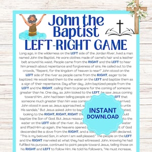 Bible Left-Right Game l John the Baptist Story Game l  Sunday School Church Games l Bible Games l Youth Group Game l Bible Study Game