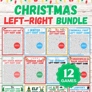 Christmas Left-Right Game Bundle | Christmas Games | Printable Left Right Game | Christmas Pass Present | Pass the Prize | Holiday Games