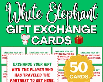 Christmas White Elephant Game | White Elephant Cards | Christmas Gift Exchange Game | White Elephant Party Game | Christmas Gift Game