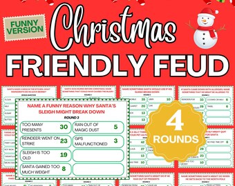 Juego de pelea amistosa de Navidad / Juegos de fiesta de Navidad / Pelea divertida de Navidad / Pelea de Navidad imprimible / Trivia de Navidad / Pelea navideña