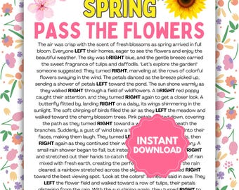 Left-Right Spring Game | Spring Pass the Flowers | Left-Right Spring Printable | Spring Pass the Present | Fun Spring Party Games