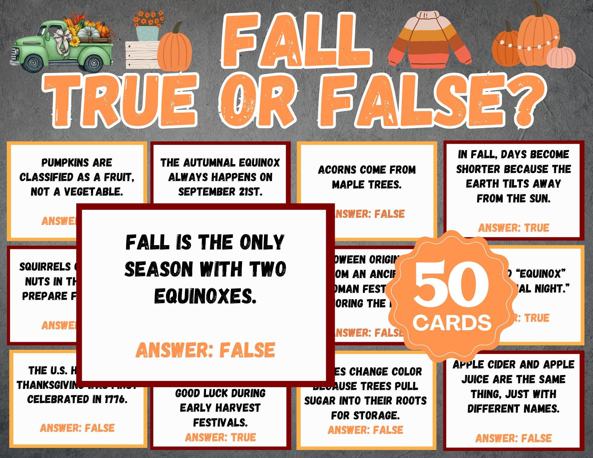 Fall Trivia | Fall Season Trivia Game | Fall Party Games | Seasons ...