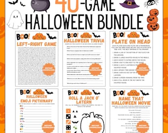 40 Halloween-Spiele Bündel | Halloween-Party Spiele | Halloween-Spiele | Druckbare Halloween Spiele | Familie Halloween-Spiele | Halloween Büro