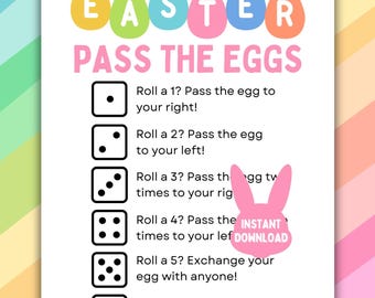 Easter Pass the Eggs Game | Easter Dice Game | Left-Right Easter Game | Easter Left-Right Game | Fun Easter Party Games | Easter Kids Games
