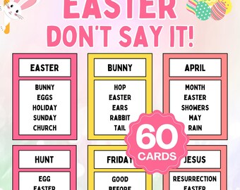Easter Don't Say It Game | Fun Easter Games | Easter Party Game | Printable Easter Games | Adult & Kids Easter Games | Family Easter Game