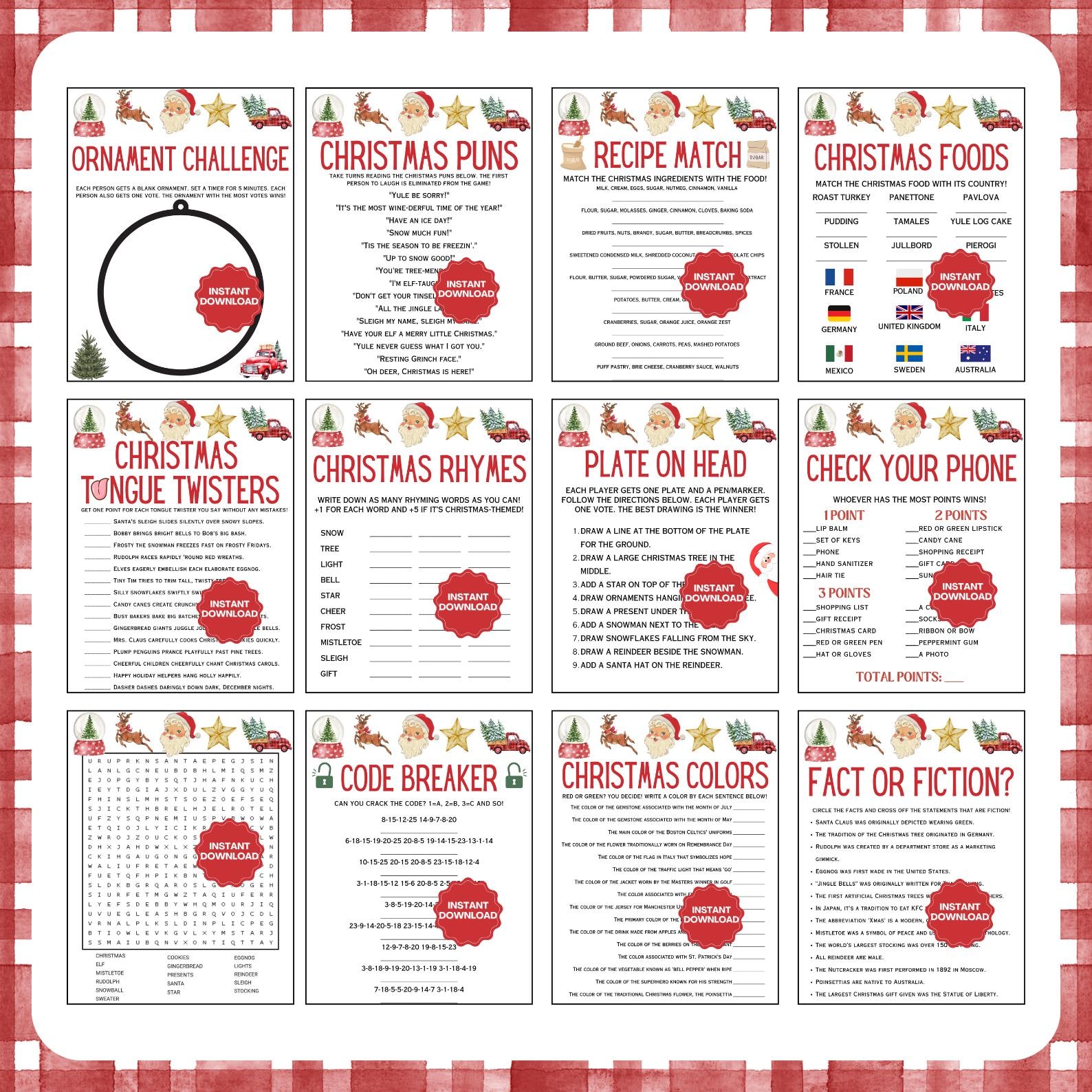 Christmas Game Bundle | 50 Christmas Party Games | Printable Christmas ...