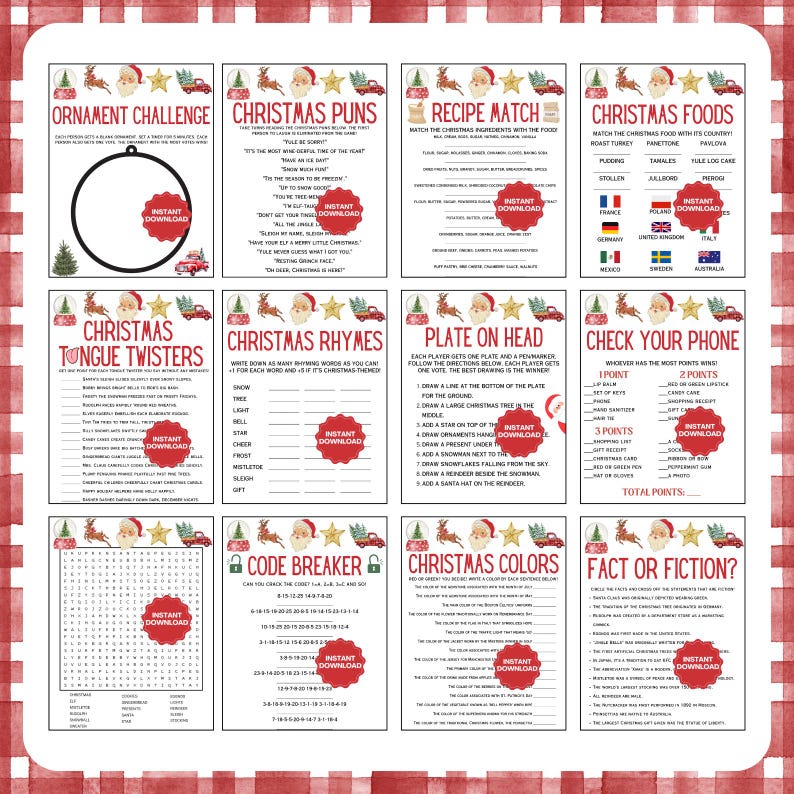 Christmas Game Bundle | 50 Christmas Party Games | Printable Christmas ...