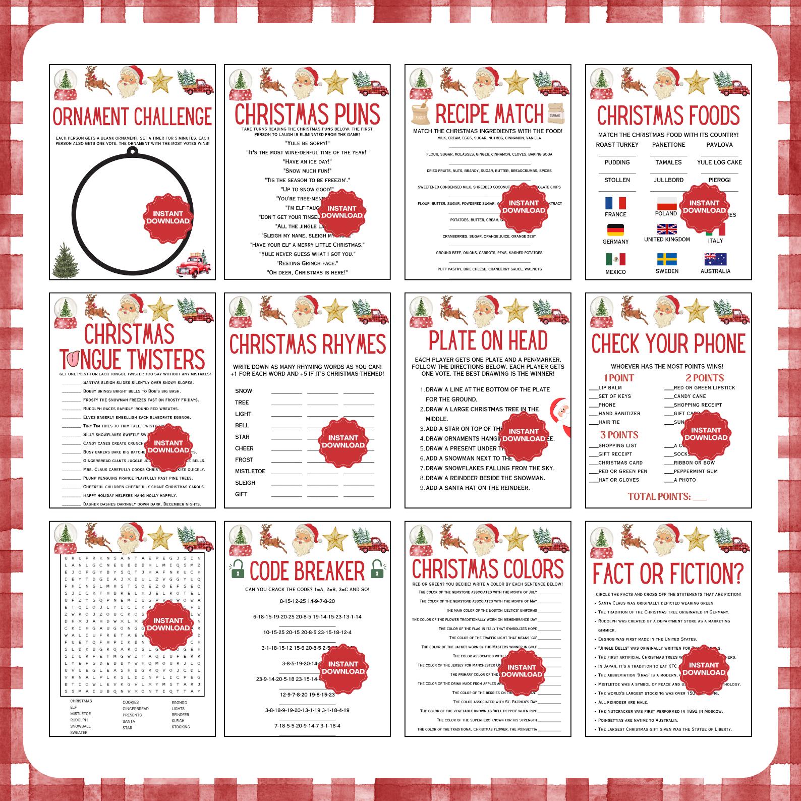Christmas Game Bundle | 50 Christmas Party Games | Printable Christmas ...