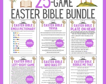 25 Easter Bible Games | Easter Game Bundle | Printable Easter Church Games | Easter Sunday School Games | Easter Bible Study Games