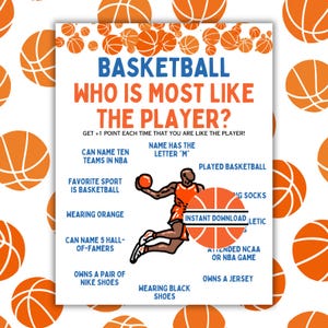 Who is Most Like The Player? l Fun Basketball Games l Printable Basketball Games l Basketball Games l March Basketball Games