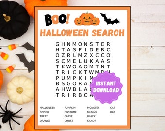 Halloween Word Search | Halloween Party Games  | Printable Halloween Word Search | Halloween Games for Kids | Word Search | Halloween Games