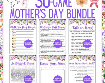 Mother's Day Game Bundle | 30 Mother's Day Games | Printable Mother's Day Games | Celebrate Mom Games | Fun Mother's Day Games