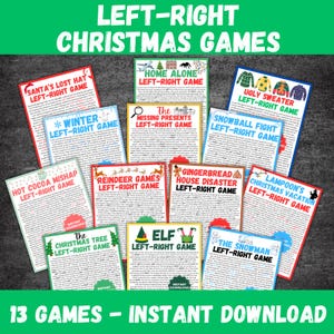 Christmas Left-Right Games - 13 Games | Christmas Games | Printable Left-Right Game | Christmas Pass Present | Pass the Prize | Holiday Game
