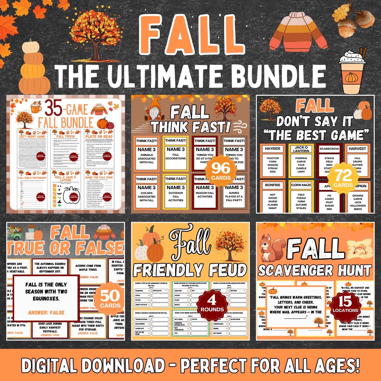 Ultimate Fall Games BUNDLE | Printable Fall Party Games | Fall Autumn ...