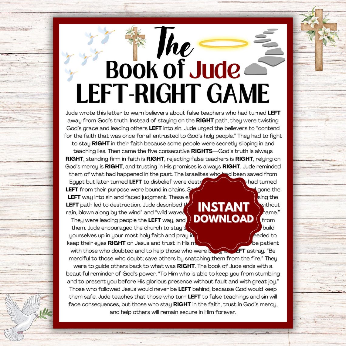 Jude Bible Game L Bible Left-right Game L Sunday School Church Games L ...