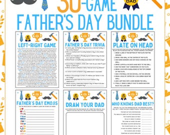 Father's Day Game Bundle | 30 Father's Day Games | Printable Father's Day Games | Celebrate Dad Games | Fun Father's Day Games