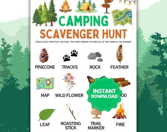 Camping Nature Hunt | Fun Camping Game | Nature Scavenger Hunt Game | Family Camping Games | Campfire Game | Camping Scavenger Hunt