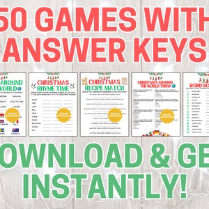 50 Christmas Games BUNDLE | Christmas Party Games | Christmas Game ...