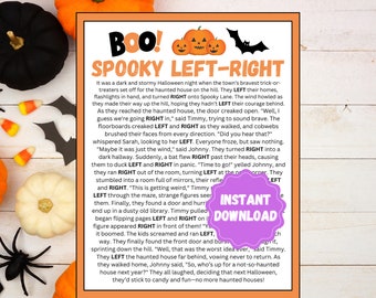 Halloween Pass the Prize Game | Halloween Party Games | Left-Right Halloween Game | Printable Halloween Games | Adult Family Halloween Game