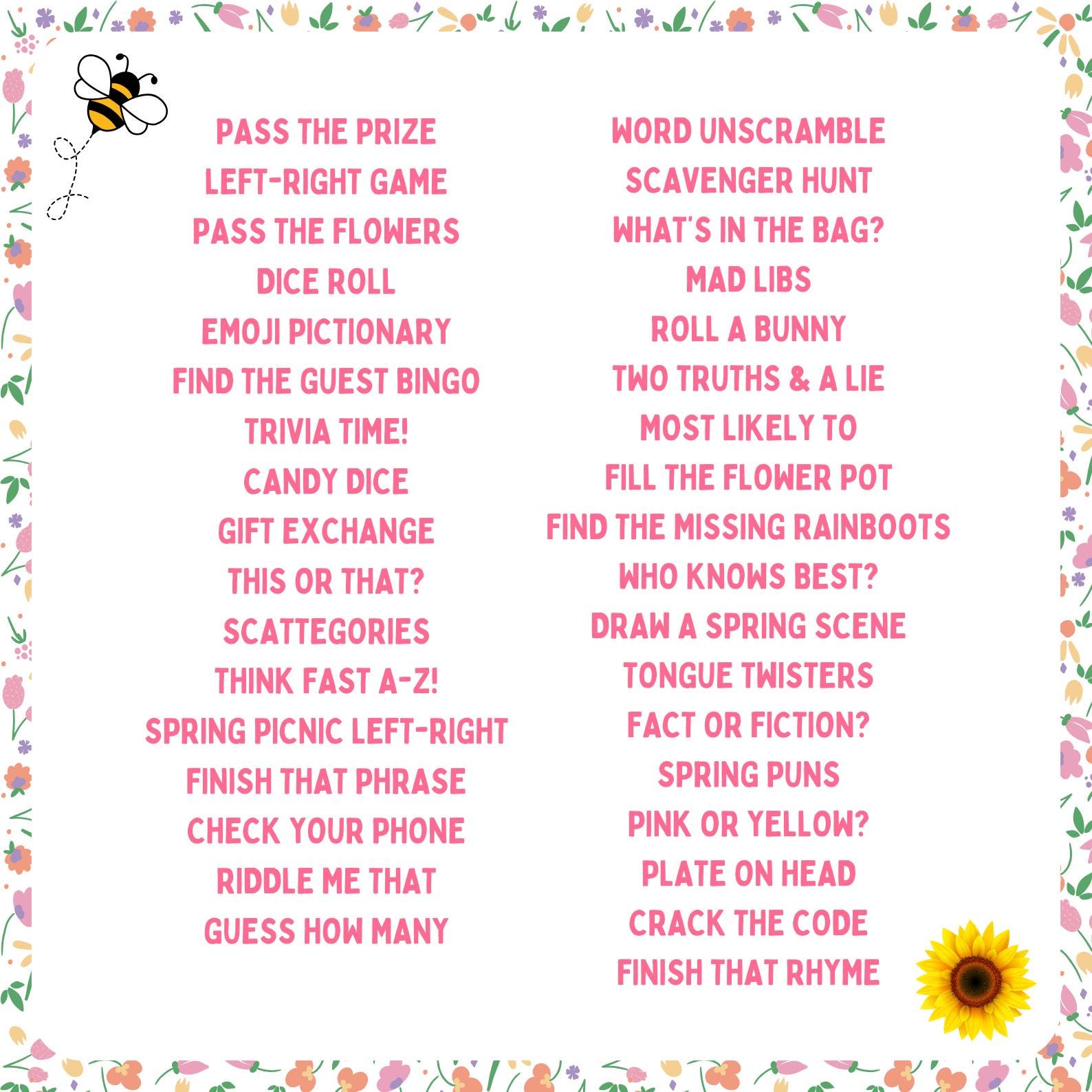 Spring Game Bundle | 35 Spring Party Games | Printable Spring Games ...