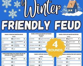 Winter Friendly Feud | Winter Party Games | Winter Friendly Feud | Winter Printable Games | Winter Printable Games | Family Winter Games