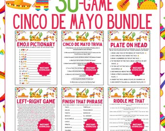 Paquete de juegos Cinco De Mayo / 30 juegos de fiesta Cinco De Mayo / Juegos imprimibles Cinco De Mayo / Juegos navideños mexicanos / Juegos de oficina Cinco De Mayo