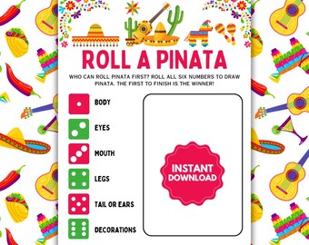 Cinco De Mayo Roll a Piñata | Cinco De Mayo Partyspel | Roliga Cinco De Mayo-spel | Mexikanska semesterspel | Familj Cinco De Mayo spel
