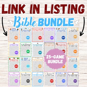 May include: A collection of 25 printable Bible story games for kids. Each game features a different Bible story, such as Noah's Ark, David and Goliath, and the Good Samaritan. The games are designed to be played by two players, with each player taking turns to answer questions about the story. The games are perfect for Sunday school, homeschooling, or family game night.