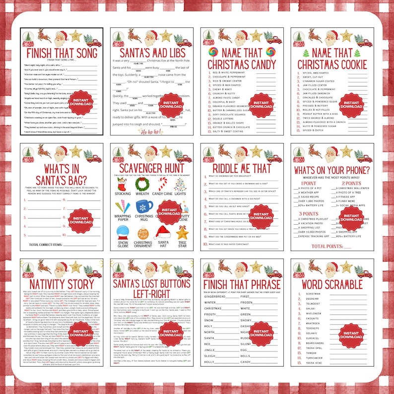 Christmas Game Bundle | 50 Christmas Party Games | Printable Christmas ...