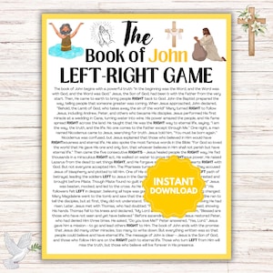 John Bible Game l Bible Left-Right Game l Sunday School Church Games l Bible Game l Youth Group Game l The Book of John Game