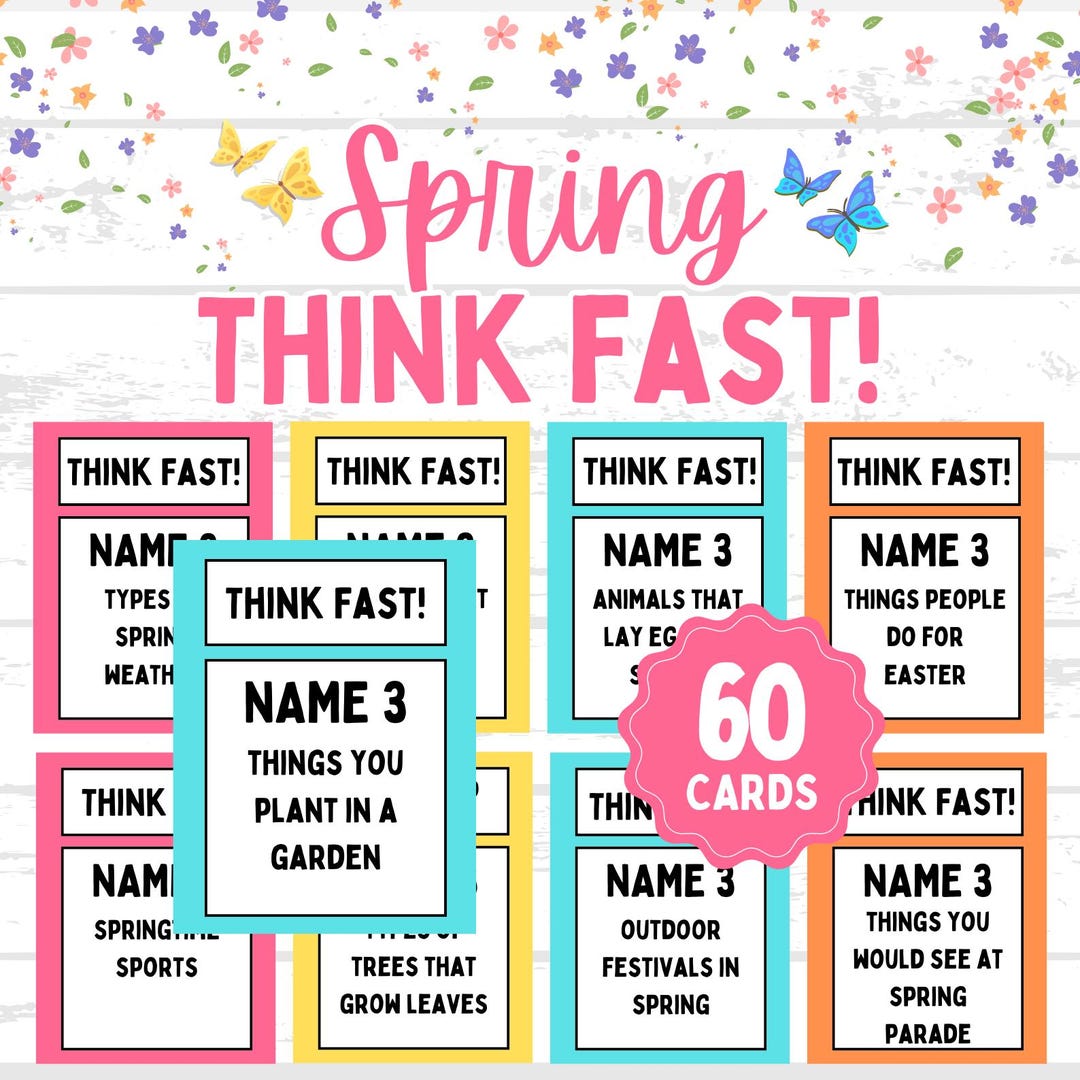 Spring Think Fast Game | Fun Spring Games | Spring Party Games ...