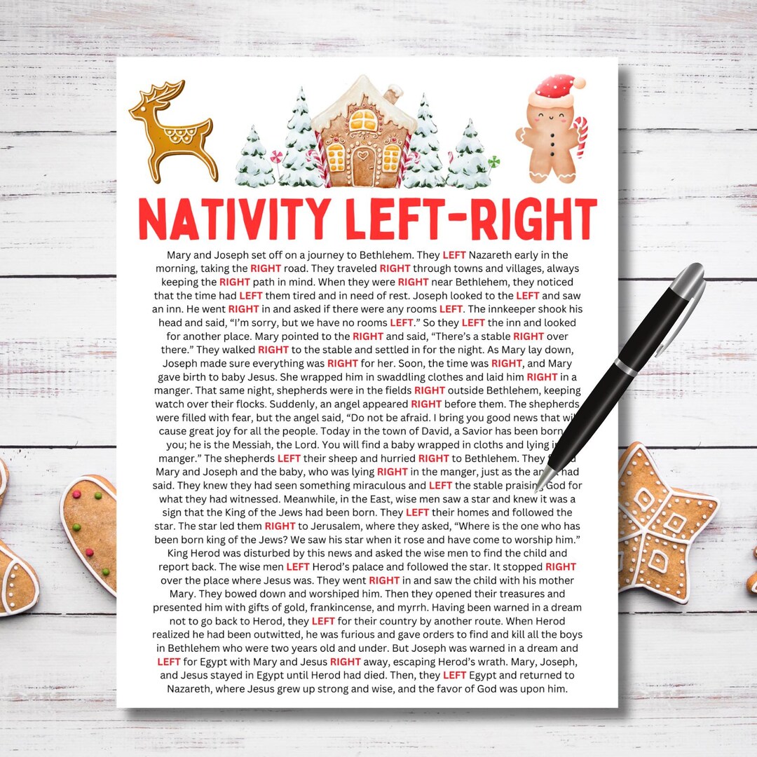Nativity Left-right Game Christmas Games Christmas Left-right Game ...