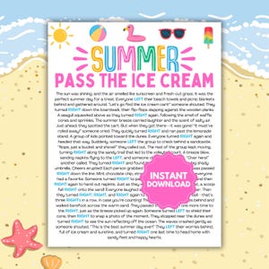 Pass the Ice Cream Game | Summer Left-Right | Left Right Summer Printable | Summer Ice Cream Game | Pass the Prize | Fun Summer Game