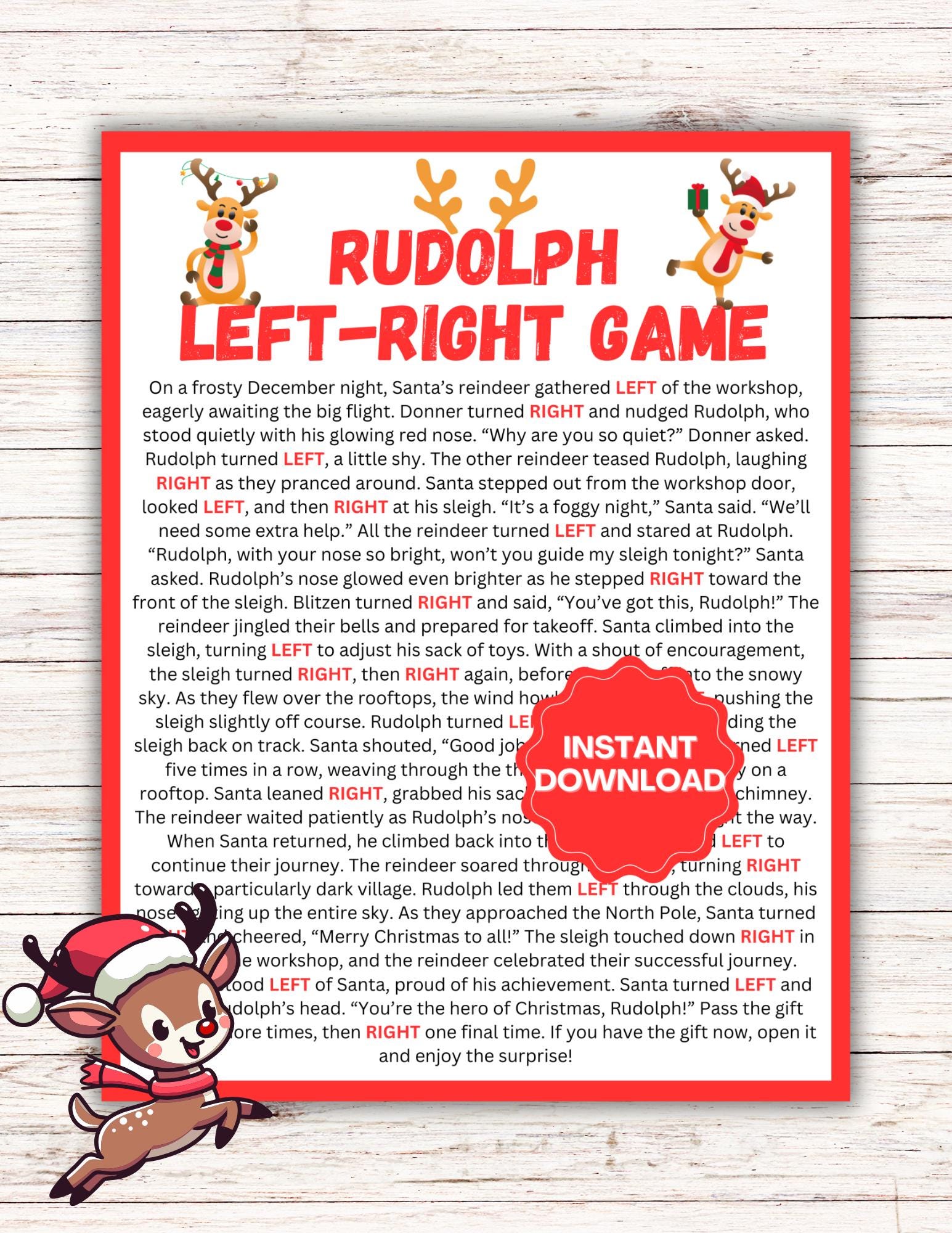 rudolph left-right game | reindeer games | left right christmas